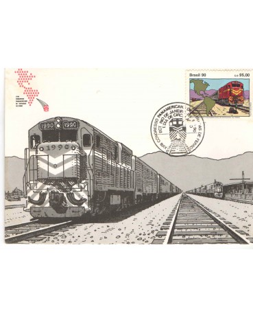 1990 MÁXIMO POSTAL OFICIAL 144 -  CONG. PAN. ESTRADA DE FERRO - 7486